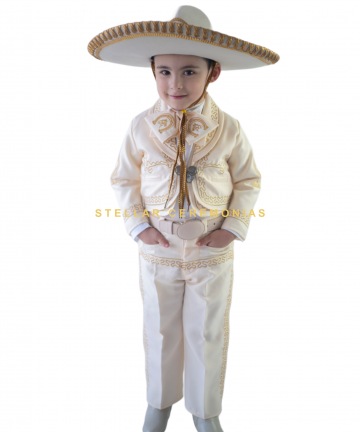 blanco con plata Ropa Ropa para niño Conjuntos vela y capa Hermoso traje de niño charro de 9 piezas con sombrero traje de mariachi traje de charro de bautismo completo traje de charro 