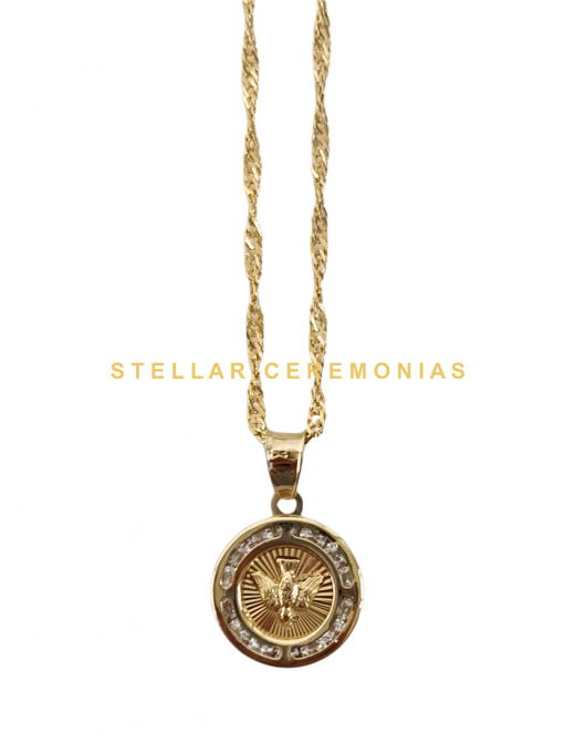 MEDALLA CHAPA DE ORO 14K M-162 ESPÍRITU SANTO