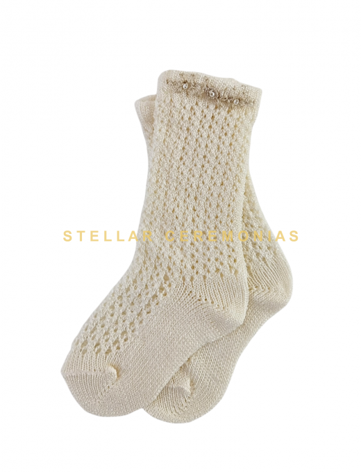 CALCETAS BAUTISMO 25R BEIGE