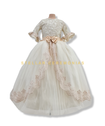 VESTIDO PRIMERA COMUNIÓN 5059B CHAMPAGNE