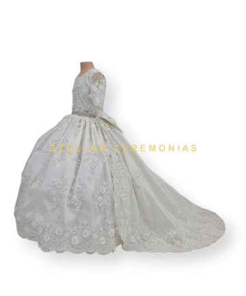 VESTIDO PRIMERA COMUNIÓN PE-07 MARFIL