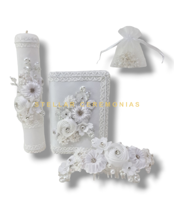 JUEGO PRIMERA COMUNIÓN NIÑA SASL-01 BLANCO