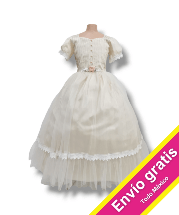 VESTIDO PRIMERA COMUNIÓN 5080 CHAMPAGNE