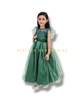 VESTIDO NIÑA 4027A VERDE