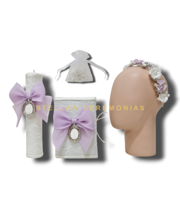JUEGO DE PRIMERA COMUNION ME-04 LILA