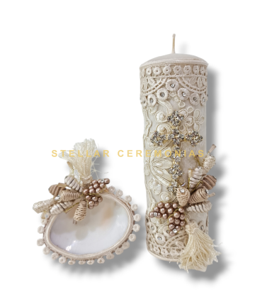 JUEGO BAUTISMO VLO-3054 BEIGE
