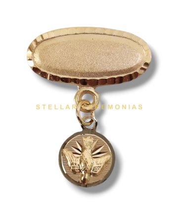 BROCHE CHAPA DE ORO 14K BR-09 ESPÍRITU SANTO