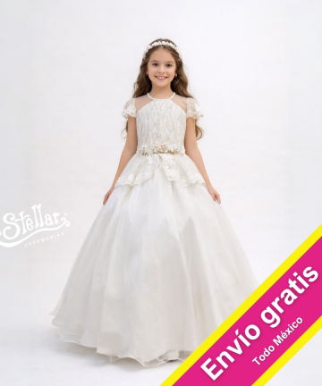 VESTIDO PRIMERA COMUNIÓN 5101 MARFIL