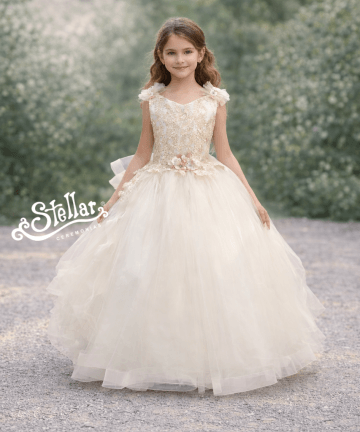 VESTIDO PRIMERA COMUNIÓN 5109 BEIGE