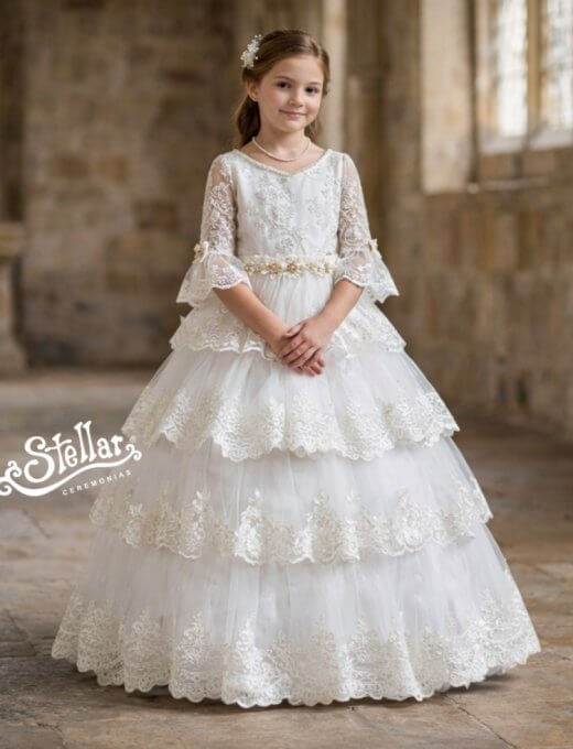 VESTIDO PRIMERA COMUNIÓN 5114 MARFIL